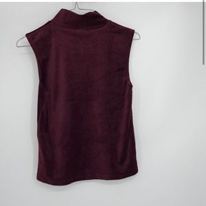 CARMAR SHIMMERY BURGUNDY VELVET MOCK TURTLENECK M